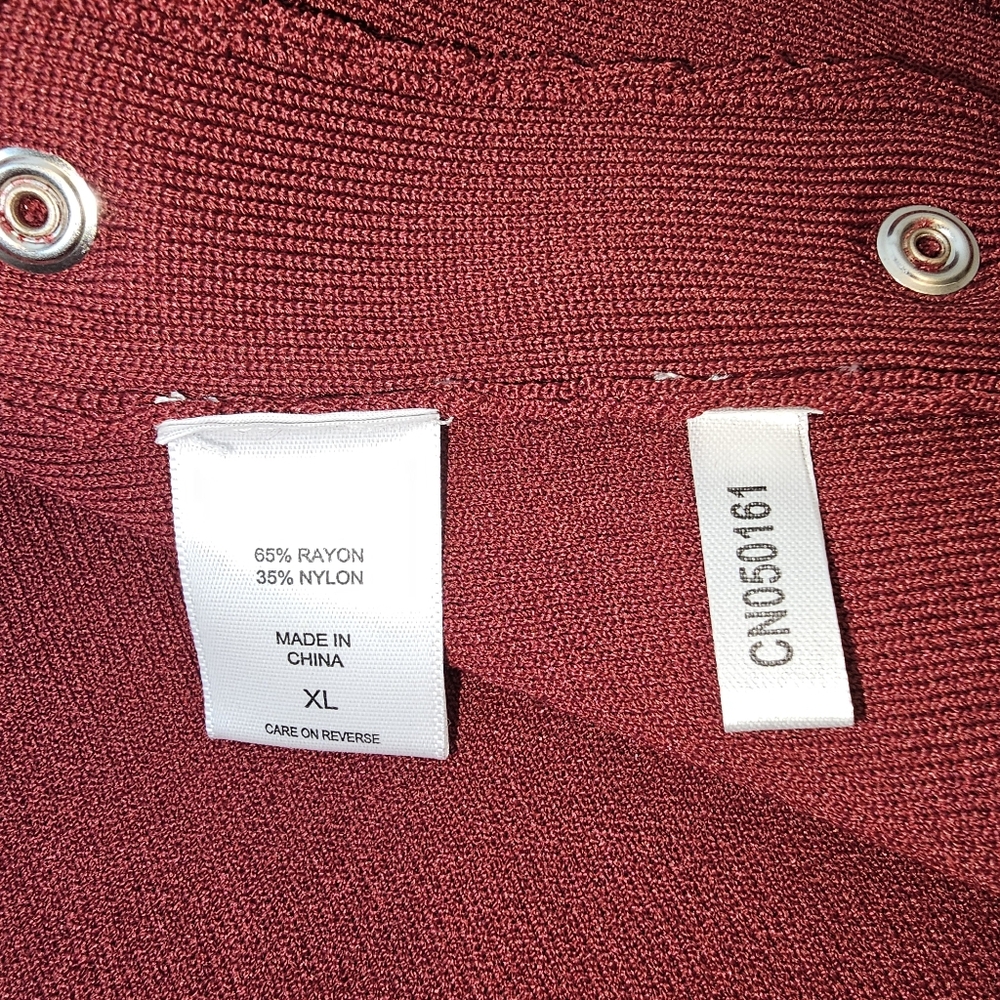 New York & Company Burgundy/Wine Sleeveless Knit Dress Size XL - Picture 4 of 5